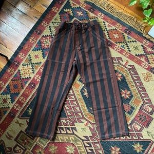 Big Bud Press Vintage Stripe Work Pants - brown & black size small